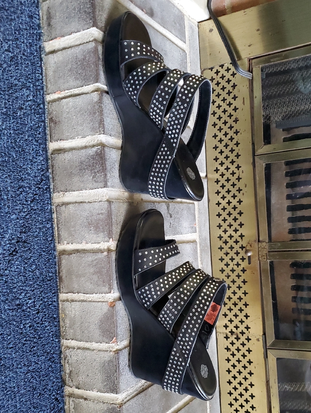 Harley-Davidson Womens Kirsty Wedge Rhinestone Sandal - size 9 1/2 - Picture 4 of 8